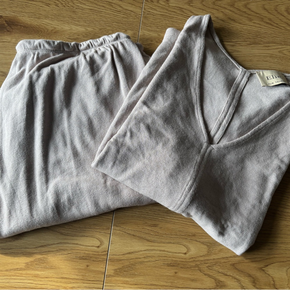 Elie Tahari Beige Pants and Tank Set